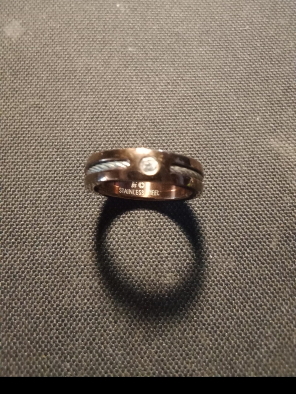 Stainless Steel Ring with Natural Diamond